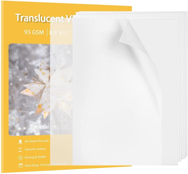 Lazydrop Vellum Paper Translucent Printable 110 Sheets 8.5x11 Inches for Wedding Invitations,Scrapbook Project (8.5x11 Inches, 93GSM/63LBS) - Image 1